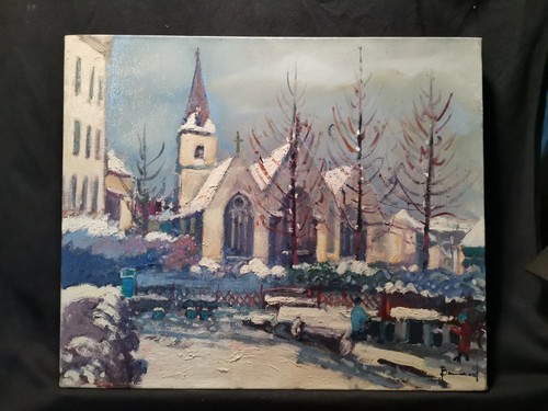 Huile sur toile rouen église - rouen,