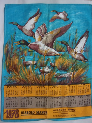 Vintage torchon calendrier - vintage,