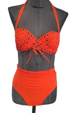 Superbe Maillot De Bain 2 Pièces Rouge Orangé Dnud T1 Jamais Porté 