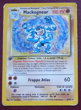 ANCIENNE CARTE POKÉMON MACKOGNEUR 100 PV N° 68 - 8/102 - ÉDITION 1 - HOLOGRAMME