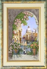Broderie Point de Croix Compté Paysage Venetian Tale