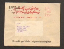 PARIS (X°) MEUBLES ,AMEUBLEMENT "LEVITAN" Oblitération Postale d'entreprise 1954