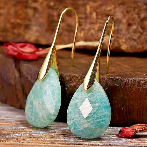 Boucles oreille amazonite - d'oreille,
