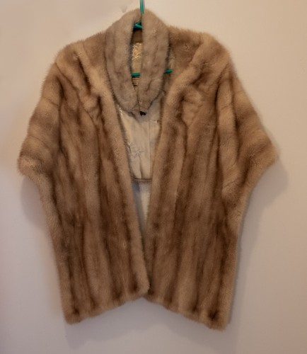 Vintage real fur tan - vintage, brown