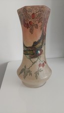 VASE VERRE PEINT ET ÉMAILLÉ OISEAU LEGRAS ?