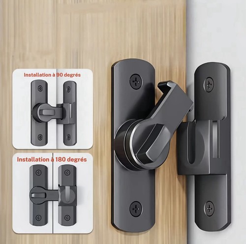 Verrou porte anti vol noir - anti-vol,