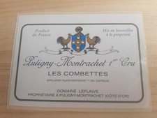 étiquette vin Puligny Montrachet 1er cru Combettes Domaine Leflaive wine label