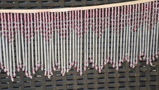 Franges de perles en verre rose et transparent