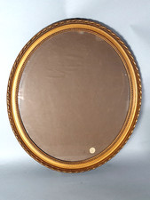 Cadre ovale ancien +verre 50x45 cm, feuillure: 45x40 cm bois stuc doré C300