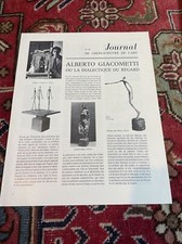 GIACOMETTI Alberto 4 Pages Journal de chefs-d'oeuvre de l'art n° 34 Rare !