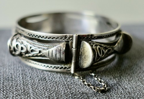 Bracelet tank argent massif - en,