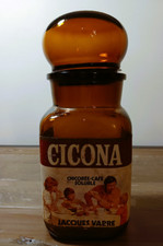 ancien bocal carré de Cicona (chicorée - café soluble)