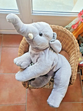 Doudou éléphant gris  RARE ----marque NOUNOURS  65cm x 30cm larg