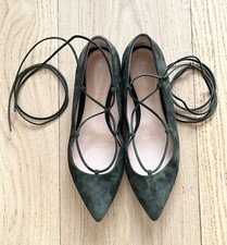 Strappy Suede Ballet Flats Ballerines Daim Gianvito Rossi 38.5