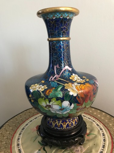 Cloisonne vase bronze - vase,