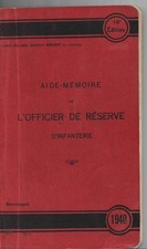 aide-mémoire de l'officier de réserve d'infanterie 1940