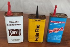 3 burette, bidon huile ancien oil can tin