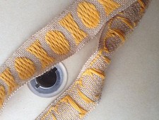 Ruban toile de jute lin broder 32,5 metres par 28 mm ancien vintage retro bobine