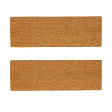 2x Coir étape Tapis coco Intérieur Extérieur Bienvenue Tapis 60 x 20 cm Plaine