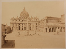 TIRAGE PHOTO	papier salé 1867	basilique saint pierre de Rome 19X25cm