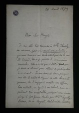 DE JONCIERES Victorin - LETTRE AUTOGRAPHE SIGNEE À Henri HEUGEL, 1879