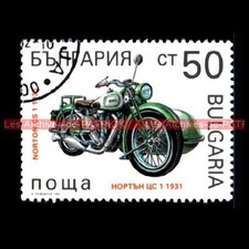 NORTON 500 CS 1 + Side Car 1931 ( CS1 ) - BULGARIA BULGARIE Moto Timbre Poste