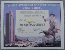 dilpôme Travail 1956 Machines