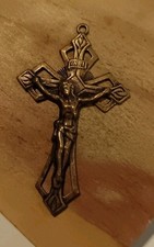 Médaille Religieuse Ancienne Crucifix Jésus Christ 