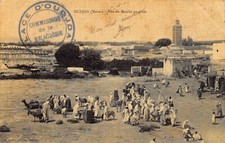 Maroc - OUJDA - Vue du marché au grain - Ed. F. Millet Carte toilée couleur