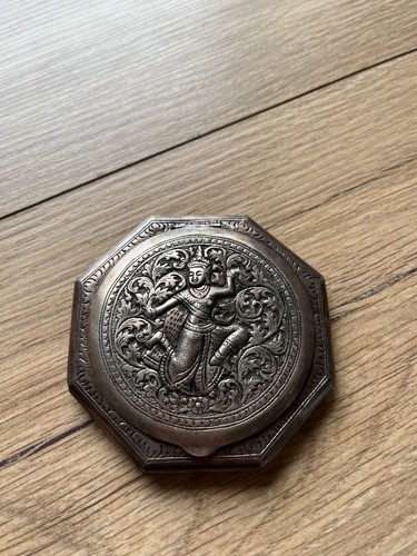 Ancien poudrier octogonal - ancien,