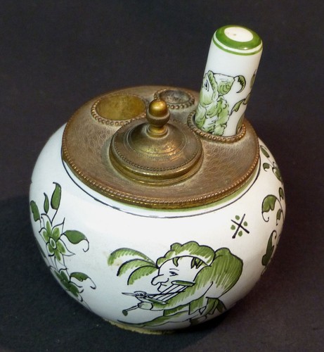 19èm rare encrier boule - 19èm,
