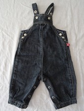 Salopette bleu en jeans pour filles, Petit Bateau, 3 mois (60 cm)