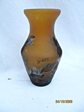 Vase signé GALLE Décor floral dégagé à l'acide