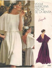 Patron De Couture VOGUE Vintage 1974 Robe B36" (1887) Oscar De La Renta
