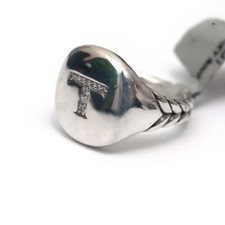 Bague Pave Initiale Lettre T