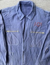 ANCIEN COMBINAISON SALOPETTE BLEU DE TRAVAIL DÉLAVÉ PAYSAN LE MINEUR TAILLE M