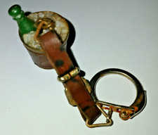 porte clés publicitaire ancien cuir/métal : SEAU A GLACON