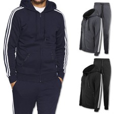 Combinaison d'hiver homme complète chaude coton sport bandes sweat-shirt +...