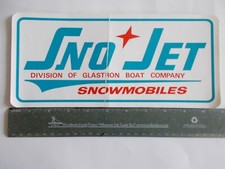 Vintage Original Sno Jet Snowmobile / Glastron Boats 5" x 10 .75" Sticker 