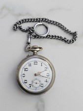 Montre Gousset Argentan Avec Chaîne Très Bonne État Fonctionne