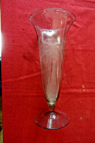 Vase verre soufflé taillé - vase,