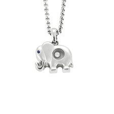 Chopard - Collier éléphant Happy Diamonds en or gris et diamants