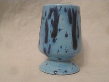 vintage glazed porcelain gloss ceramic cup glass container baby blue drip FMD