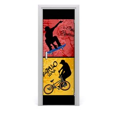 Tulup Autocollant de porte 75x205 cm autocollant - vélo et planche à roulettes