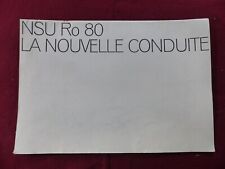 Catalogue prospectus auto : NSU RO 80 la nouvelle conduite