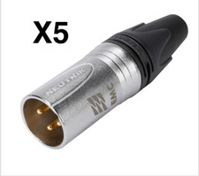 LOT DE 5 NEUTRIK XLR CABLE CONNECTEUR MALE 3 POLE , 3.188298