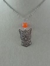 Collier argenté chat et agate