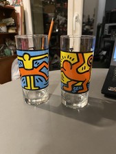 Lot 2 verres de collection Keith Haring par quick vintage pop design