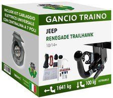 Attelage Démontable Horizontale pour Jeep RENEGADE TRAILHAWK 2-4X4 AdBlue 14+ 7p