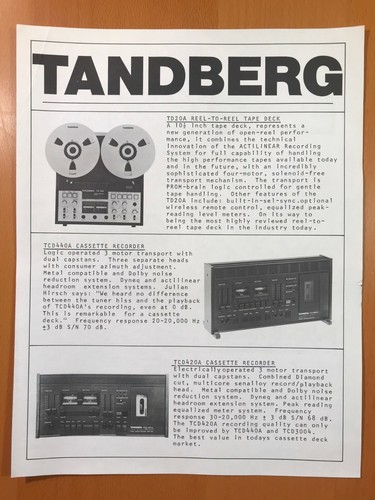 Original tandberg td20a - tandberg,